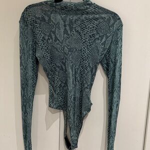 Only Hearts Green Snake Print Bodysuit